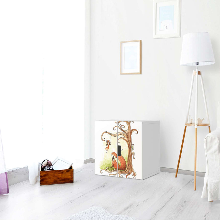 Selbstklebende Folie Füchse - IKEA Stuva Schrank - 2 kleine Türen - Kinderzimmer