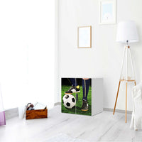 Selbstklebende Folie Fussballstar - IKEA Stuva Schrank - 2 kleine Türen - Kinderzimmer