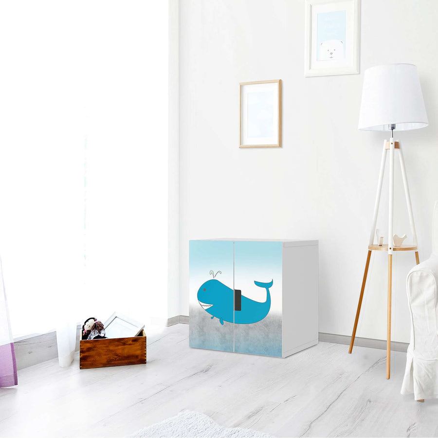 Selbstklebende Folie Herr Wal - IKEA Stuva Schrank - 2 kleine Türen - Kinderzimmer