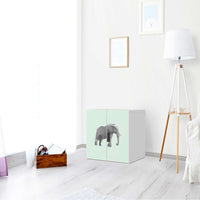 Selbstklebende Folie Origami Elephant - IKEA Stuva Schrank - 2 kleine Türen - Kinderzimmer