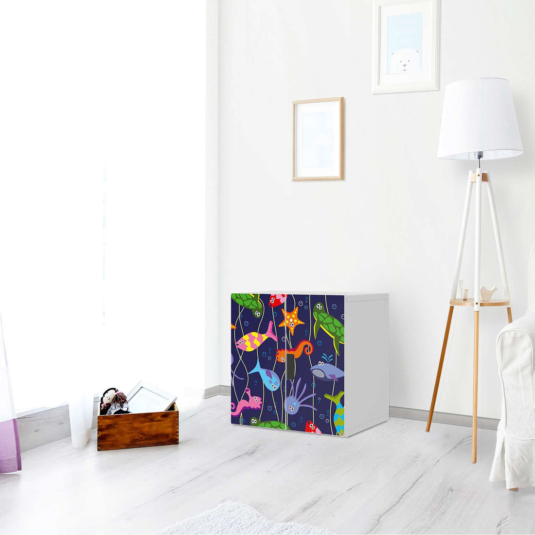 Selbstklebende Folie Underwater Life - IKEA Stuva Schrank - 2 kleine Türen - Kinderzimmer