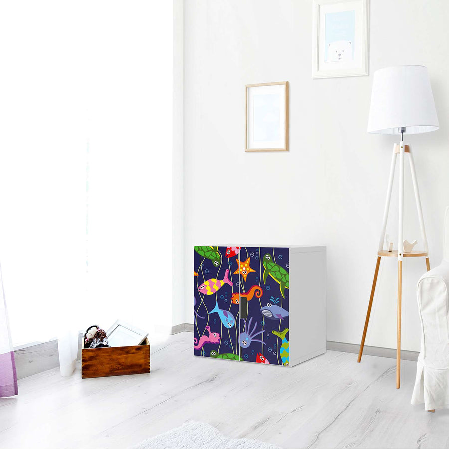 Selbstklebende Folie Underwater Life - IKEA Stuva Schrank - 2 kleine Türen - Kinderzimmer