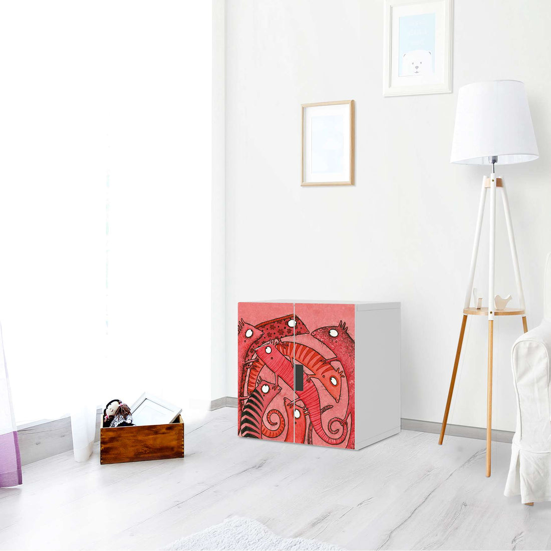 Selbstklebende Folie Wer mit wem - IKEA Stuva Schrank - 2 kleine Türen - Kinderzimmer