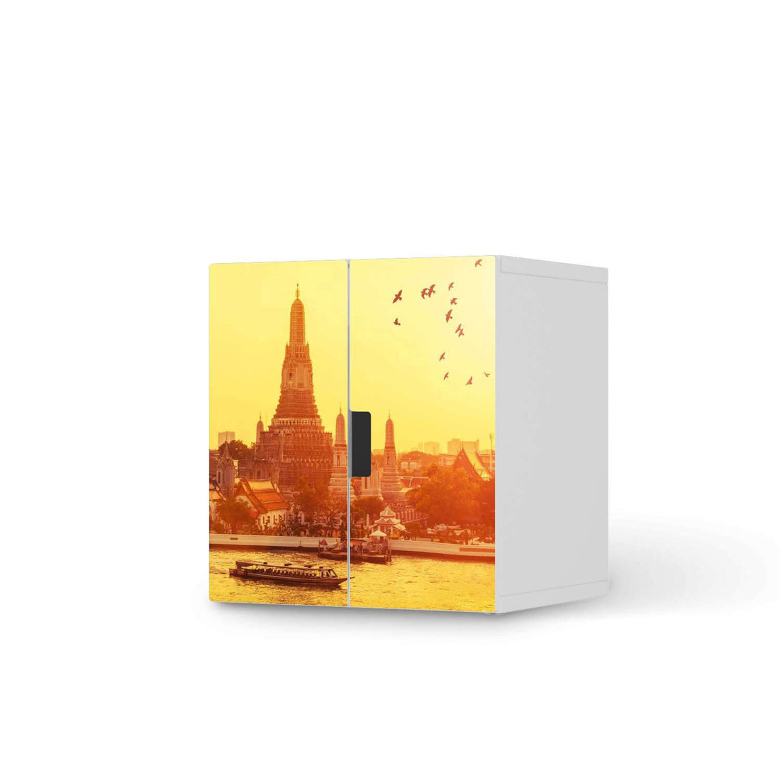 Selbstklebende Folie Bangkok Sunset - IKEA Stuva Schrank - 2 kleine Türen  - weiss