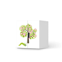 Selbstklebende Folie Blooming Tree - IKEA Stuva Schrank - 2 kleine Türen  - weiss