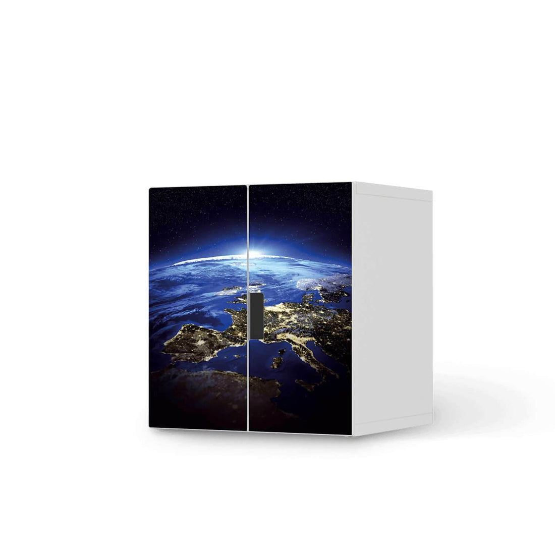 Selbstklebende Folie Earth View - IKEA Stuva Schrank - 2 kleine Türen  - weiss