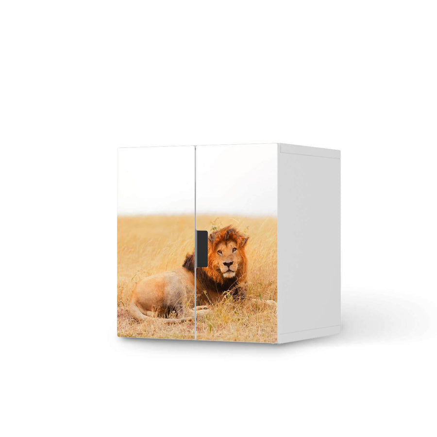 Selbstklebende Folie Lion King - IKEA Stuva Schrank - 2 kleine Türen  - weiss