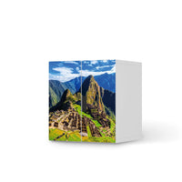 Selbstklebende Folie Machu Picchu - IKEA Stuva Schrank - 2 kleine Türen  - weiss