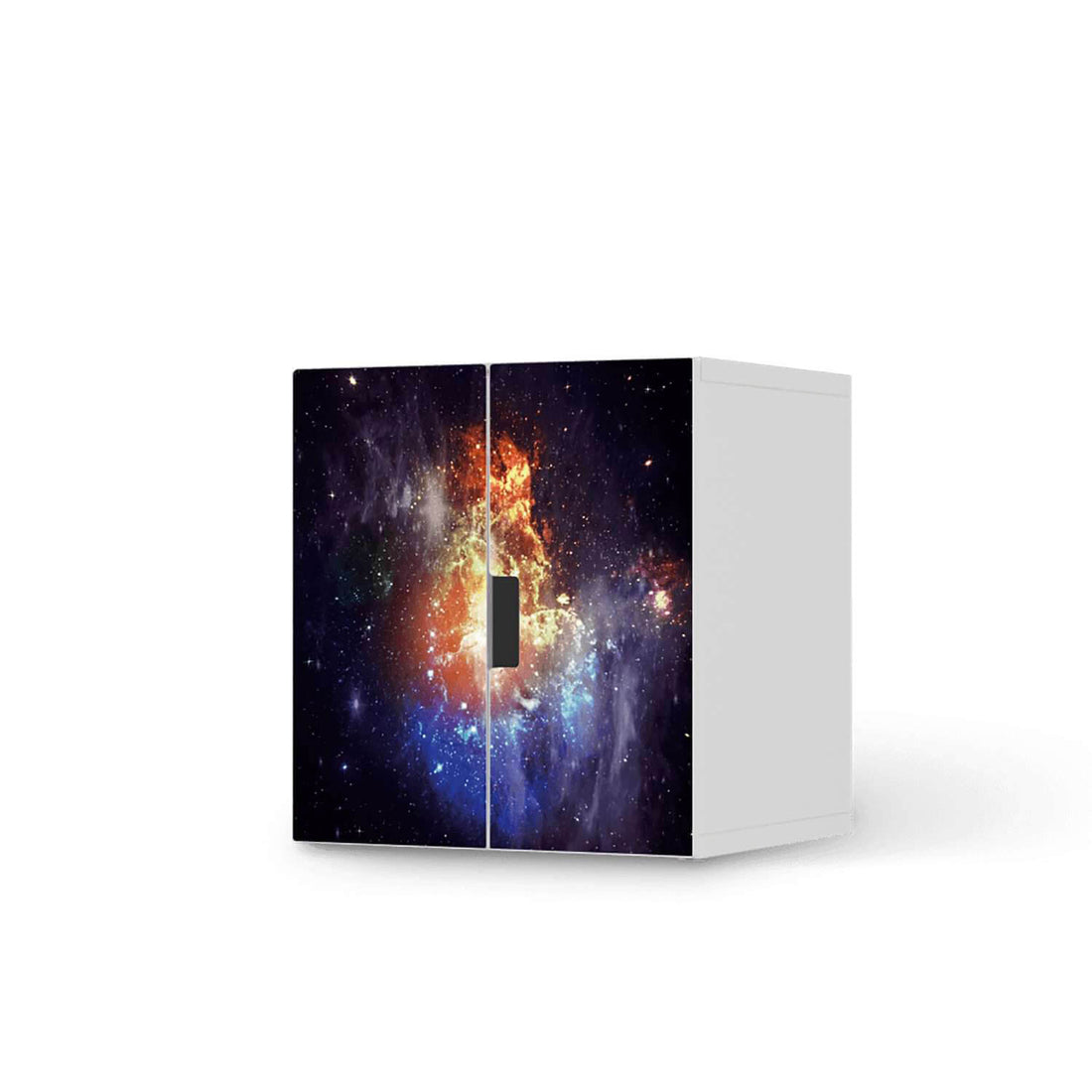 Selbstklebende Folie Nebula - IKEA Stuva Schrank - 2 kleine Türen  - weiss