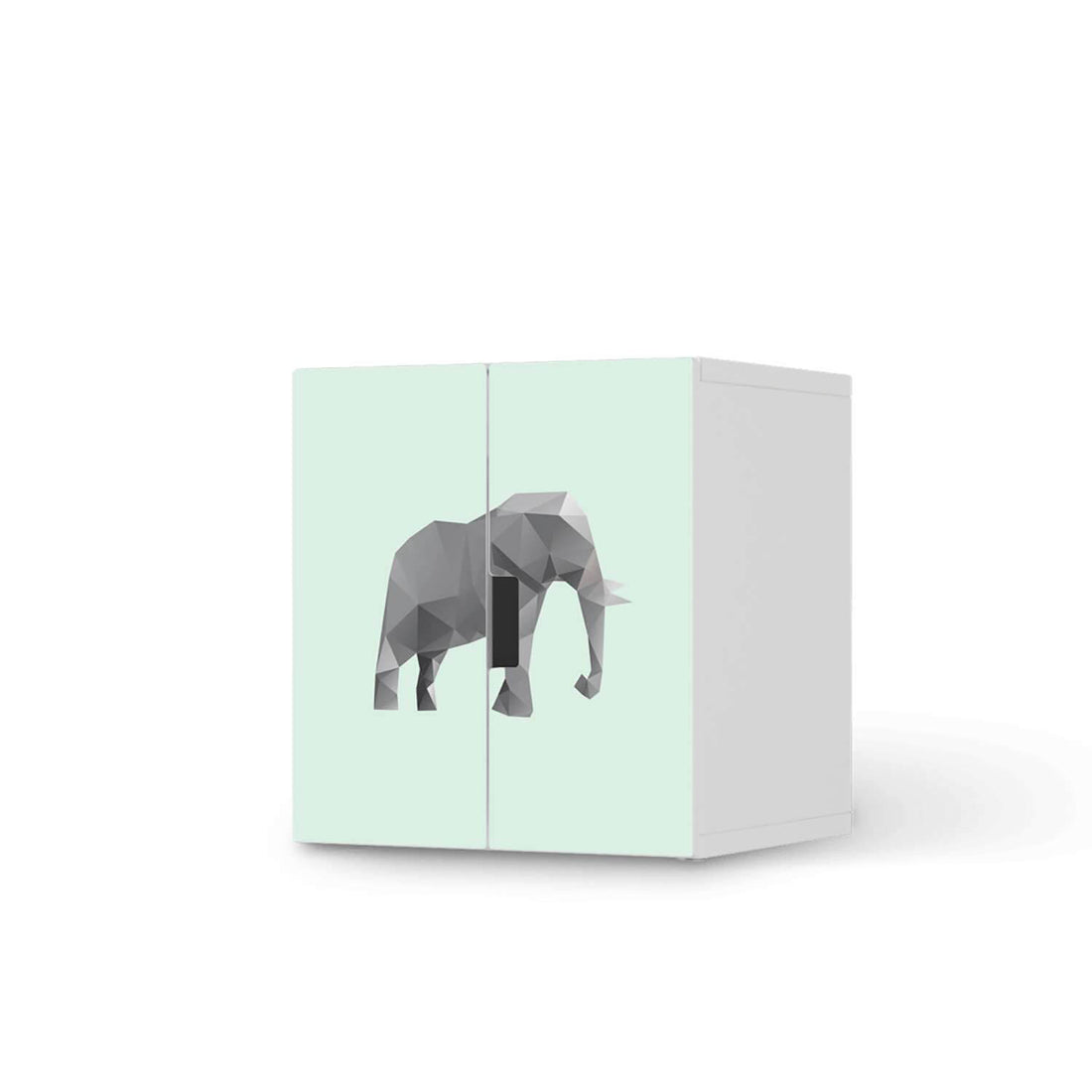 Selbstklebende Folie Origami Elephant - IKEA Stuva Schrank - 2 kleine Türen  - weiss
