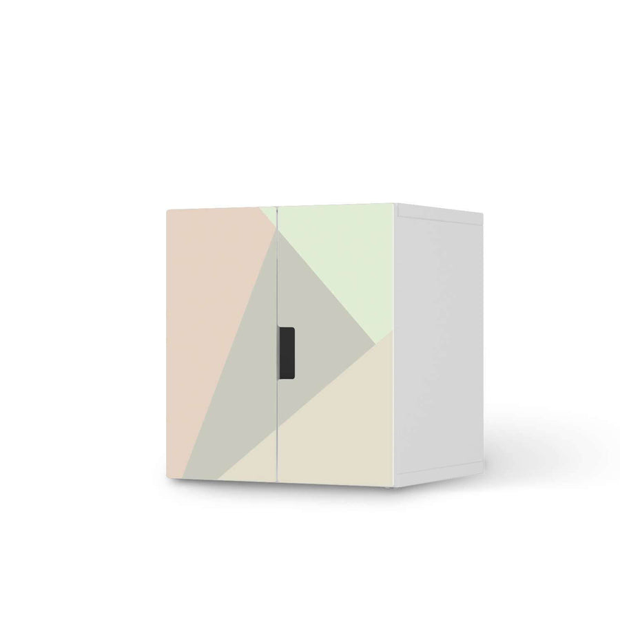 Selbstklebende Folie Pastell Geometrik - IKEA Stuva Schrank - 2 kleine Türen  - weiss