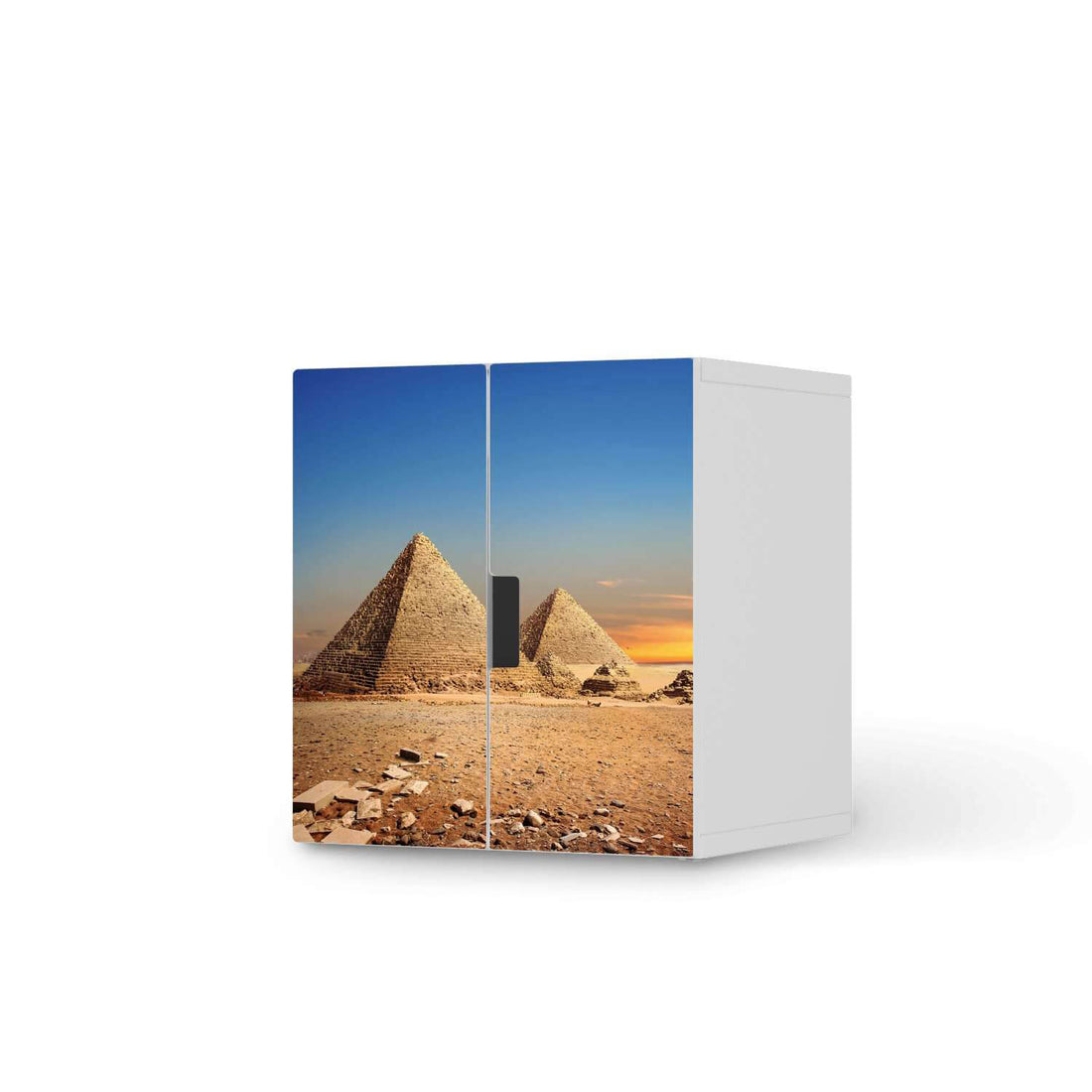 Selbstklebende Folie Pyramids - IKEA Stuva Schrank - 2 kleine Türen  - weiss