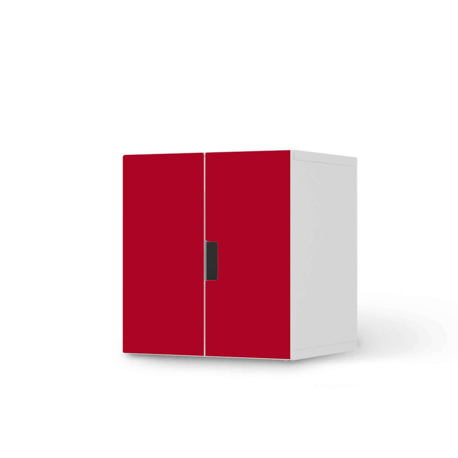 Selbstklebende Folie Rot Dark - IKEA Stuva Schrank - 2 kleine Türen  - weiss