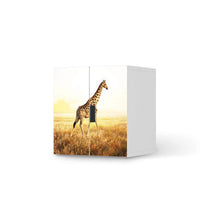 Selbstklebende Folie Savanna Giraffe - IKEA Stuva Schrank - 2 kleine Türen  - weiss