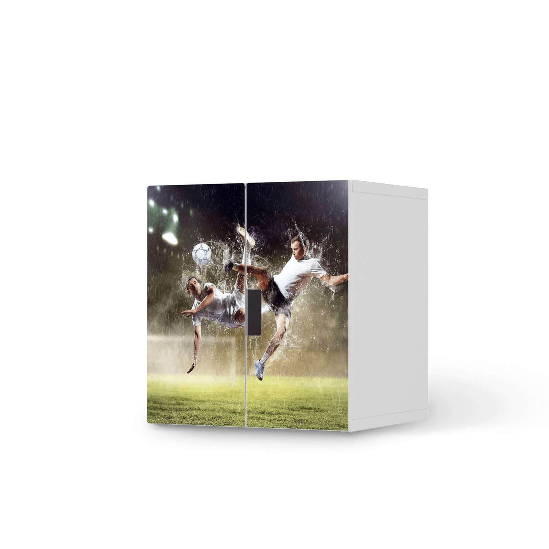 Selbstklebende Folie Soccer - IKEA Stuva Schrank - 2 kleine Türen  - weiss