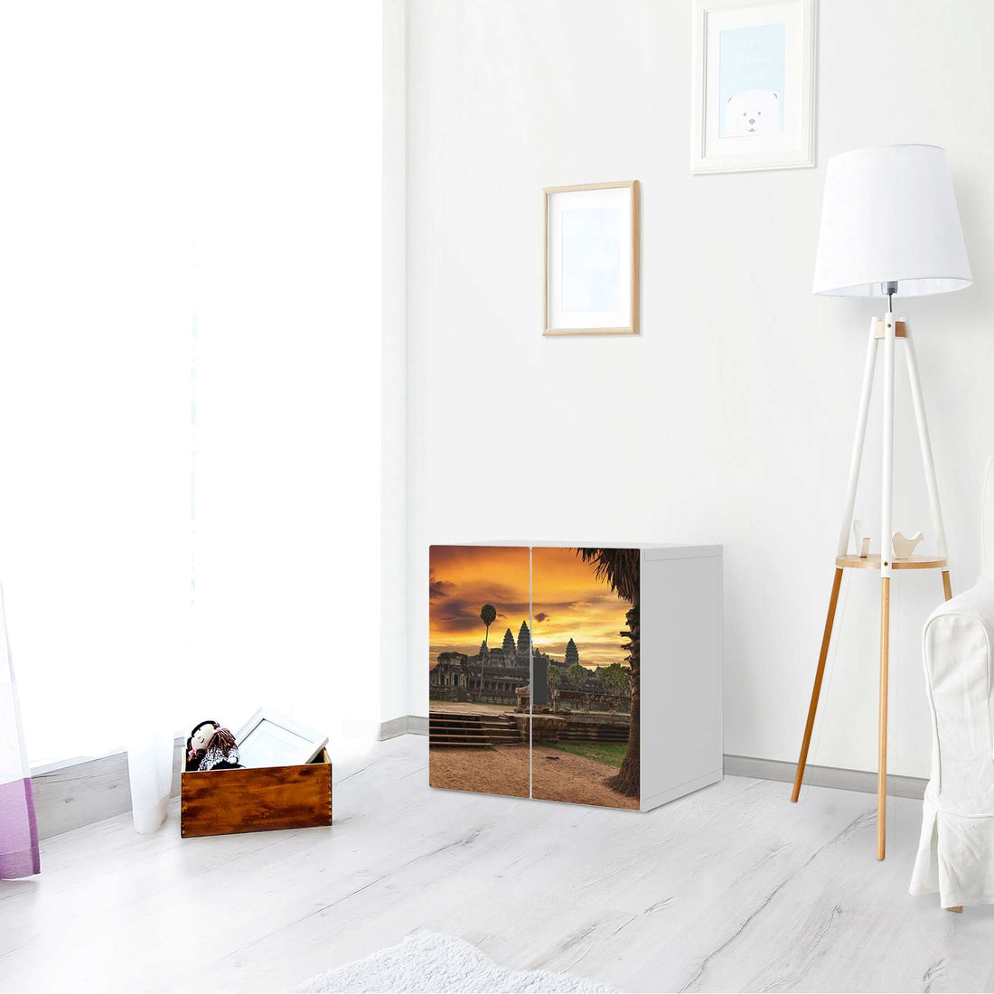Selbstklebende Folie Angkor Wat - IKEA Stuva Schrank - 2 kleine Türen - Wohnzimmer