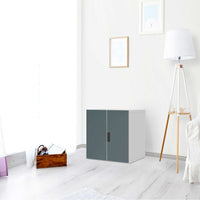 Selbstklebende Folie Blaugrau Light - IKEA Stuva Schrank - 2 kleine Türen - Wohnzimmer