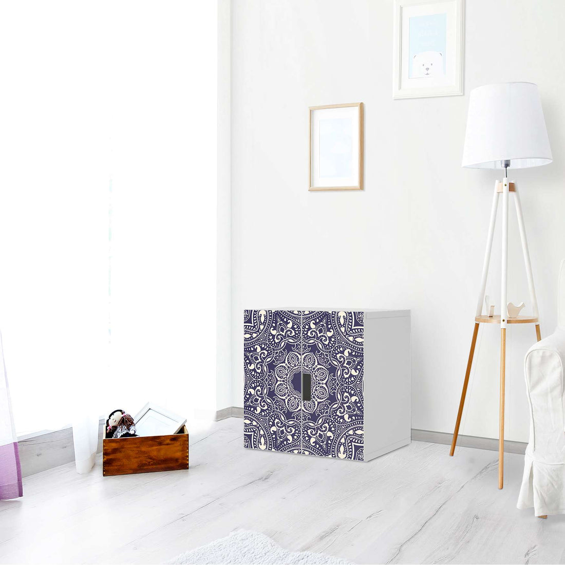 Selbstklebende Folie Blue Mandala - IKEA Stuva Schrank - 2 kleine Türen - Wohnzimmer