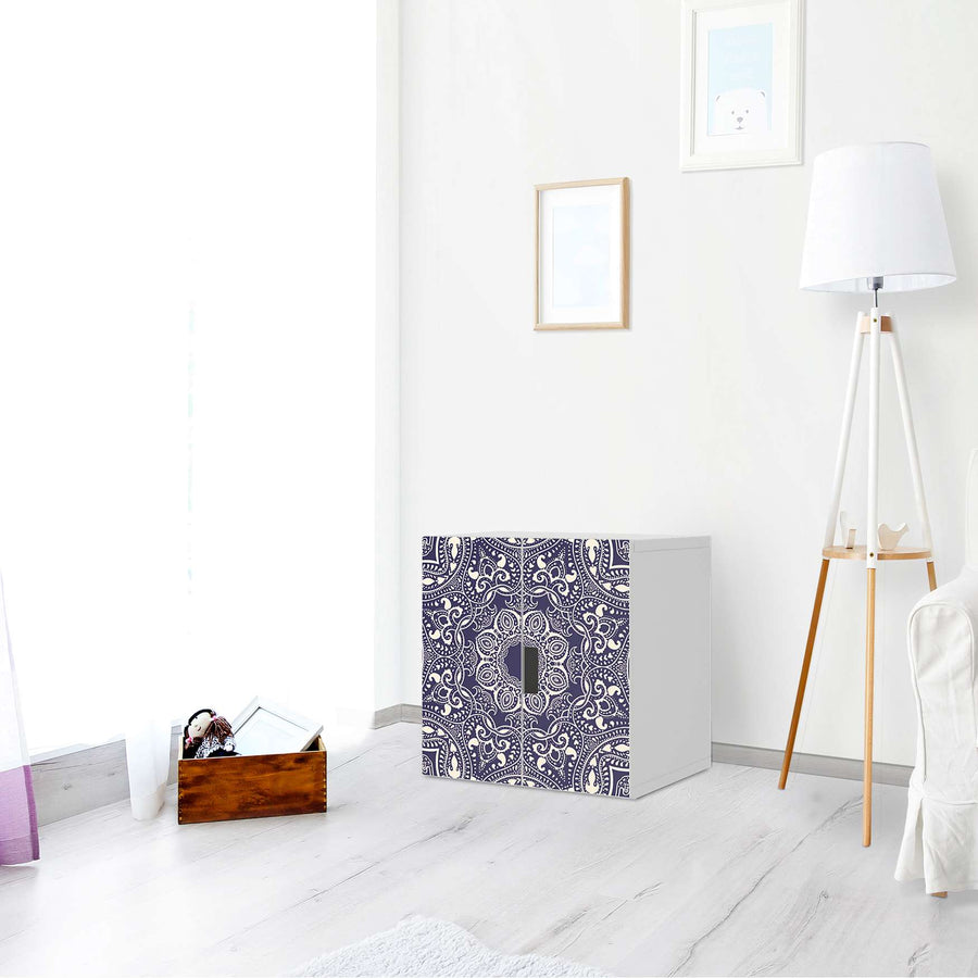 Selbstklebende Folie Blue Mandala - IKEA Stuva Schrank - 2 kleine Türen - Wohnzimmer