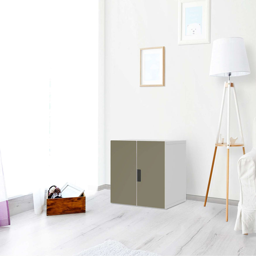 Selbstklebende Folie Braungrau Light - IKEA Stuva Schrank - 2 kleine Türen - Wohnzimmer