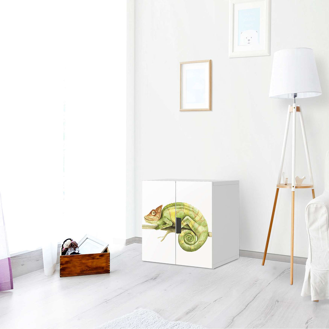 Selbstklebende Folie Chameleon - IKEA Stuva Schrank - 2 kleine Türen - Wohnzimmer