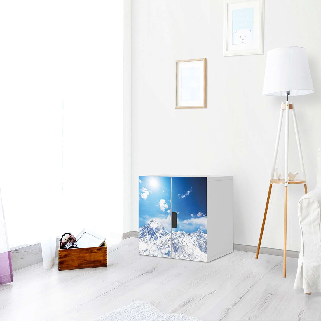 Selbstklebende Folie Everest - IKEA Stuva Schrank - 2 kleine Türen - Wohnzimmer