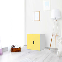 Selbstklebende Folie Gelb Light - IKEA Stuva Schrank - 2 kleine Türen - Wohnzimmer