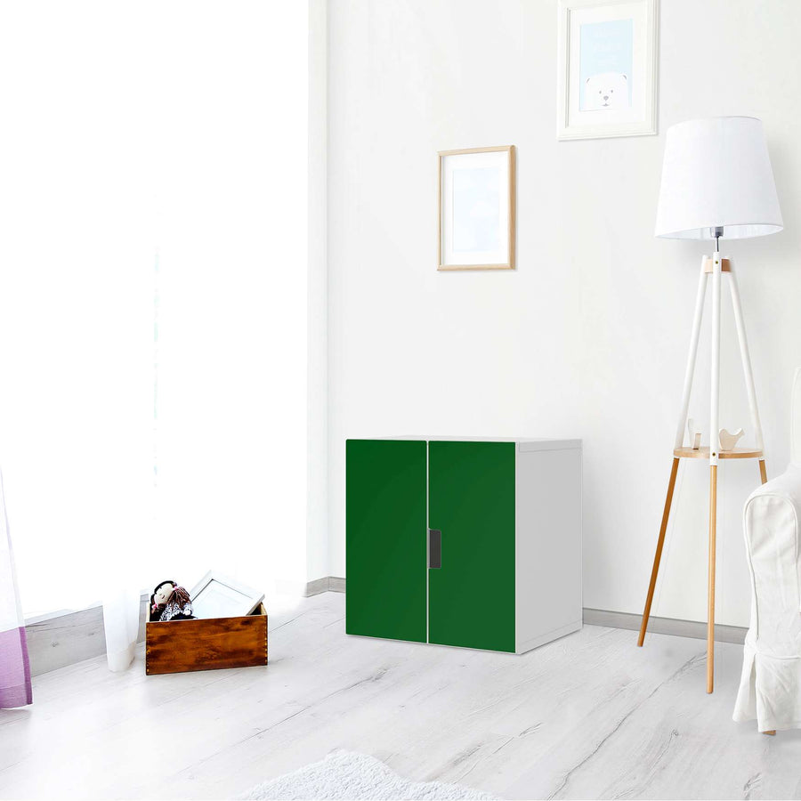 Selbstklebende Folie Grün Dark - IKEA Stuva Schrank - 2 kleine Türen - Wohnzimmer