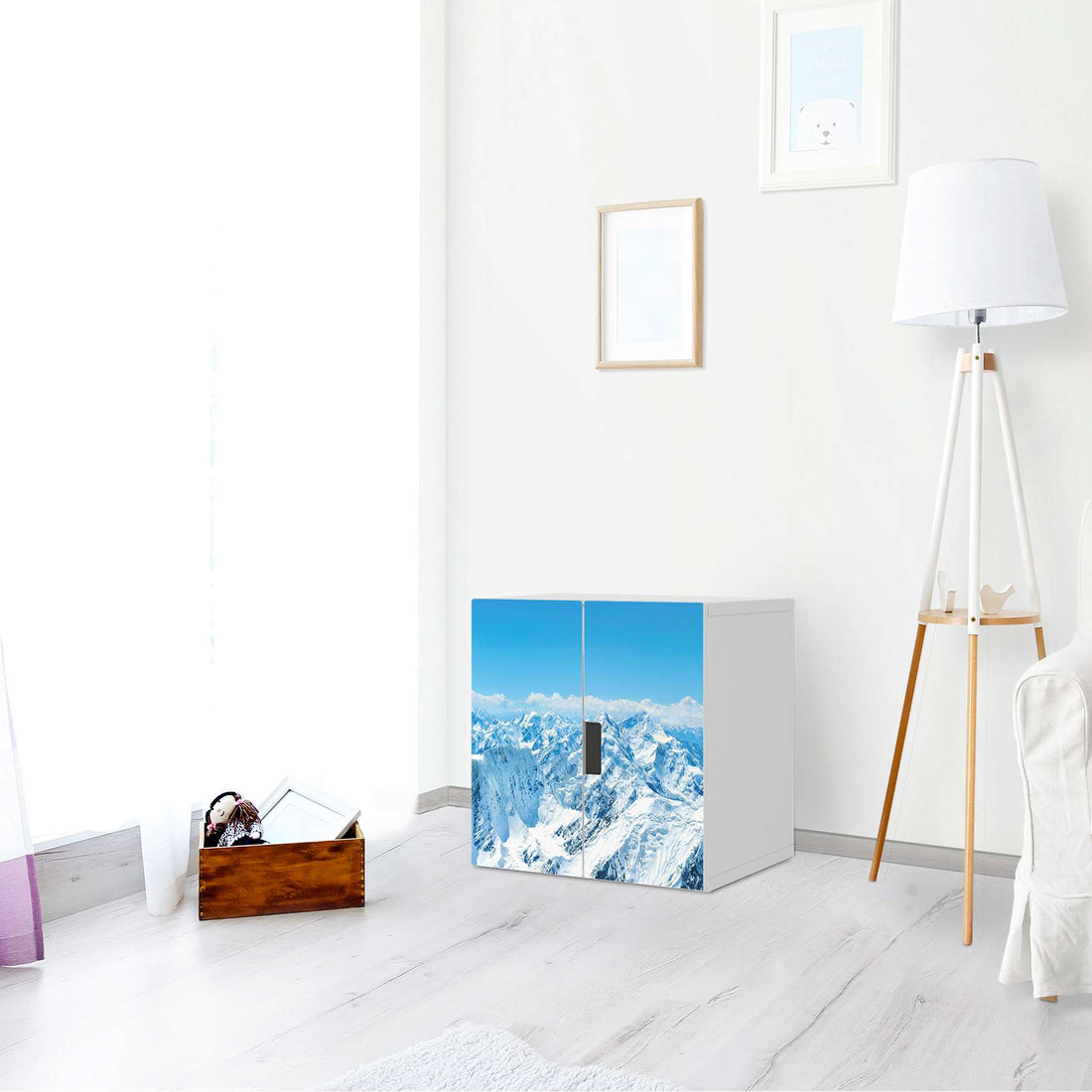 Selbstklebende Folie Himalaya - IKEA Stuva Schrank - 2 kleine Türen - Wohnzimmer