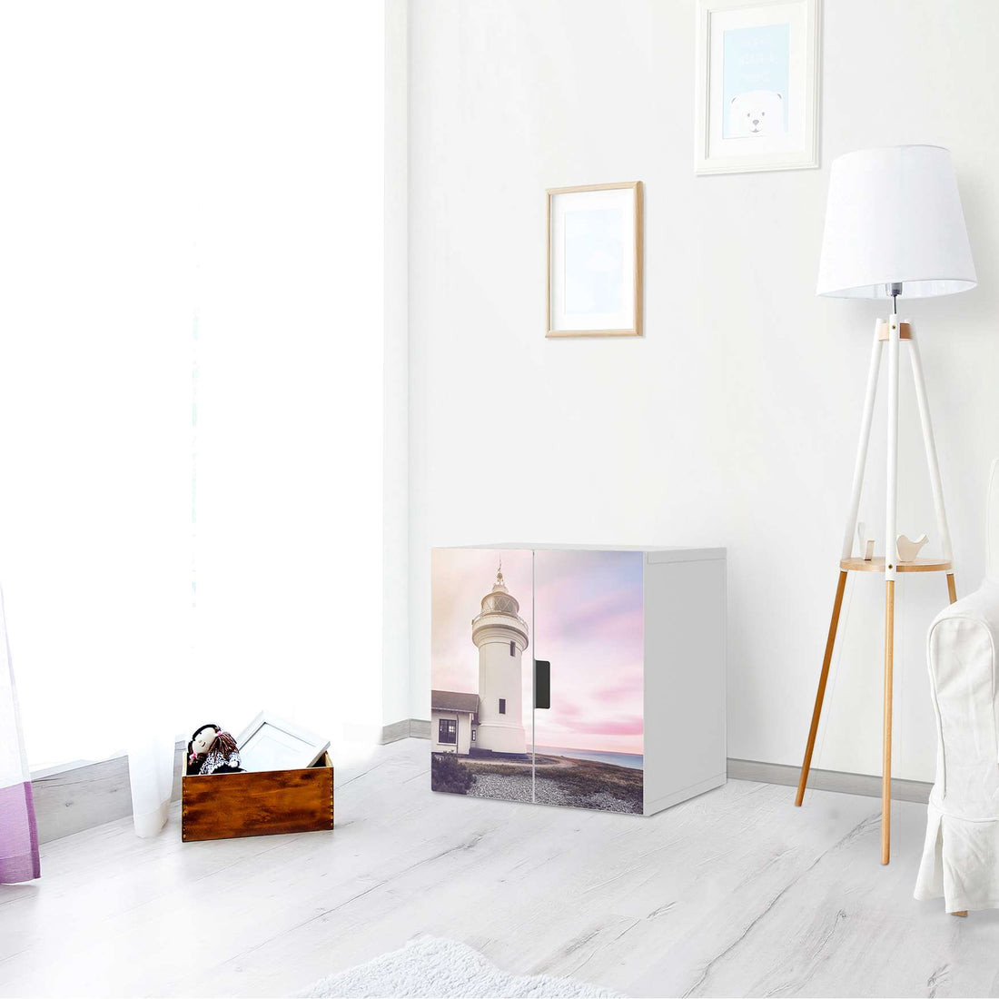 Selbstklebende Folie Lighthouse - IKEA Stuva Schrank - 2 kleine Türen - Wohnzimmer