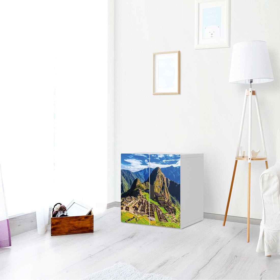 Selbstklebende Folie Machu Picchu - IKEA Stuva Schrank - 2 kleine Türen - Wohnzimmer