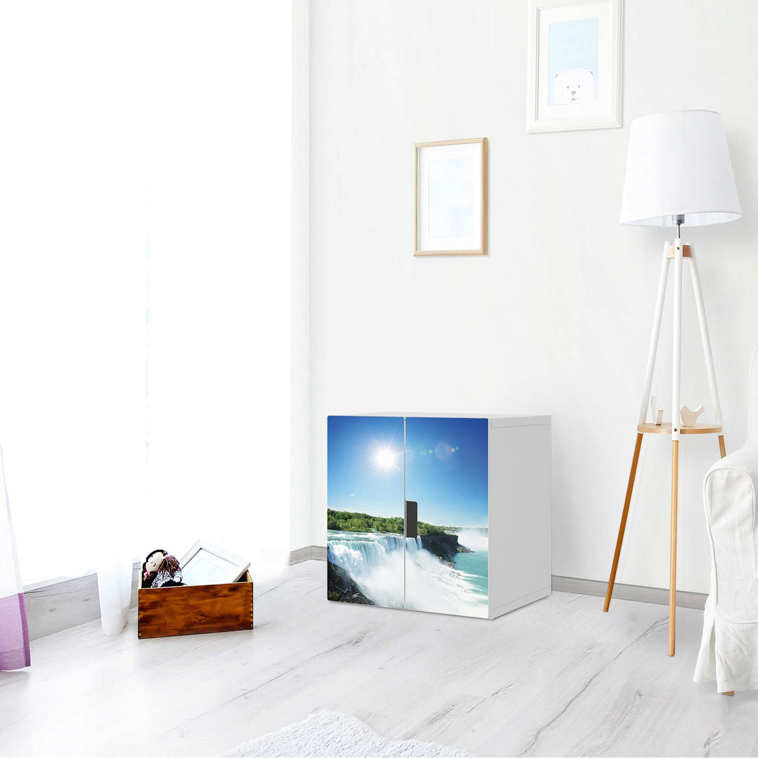 Selbstklebende Folie Niagara Falls - IKEA Stuva Schrank - 2 kleine Türen - Wohnzimmer