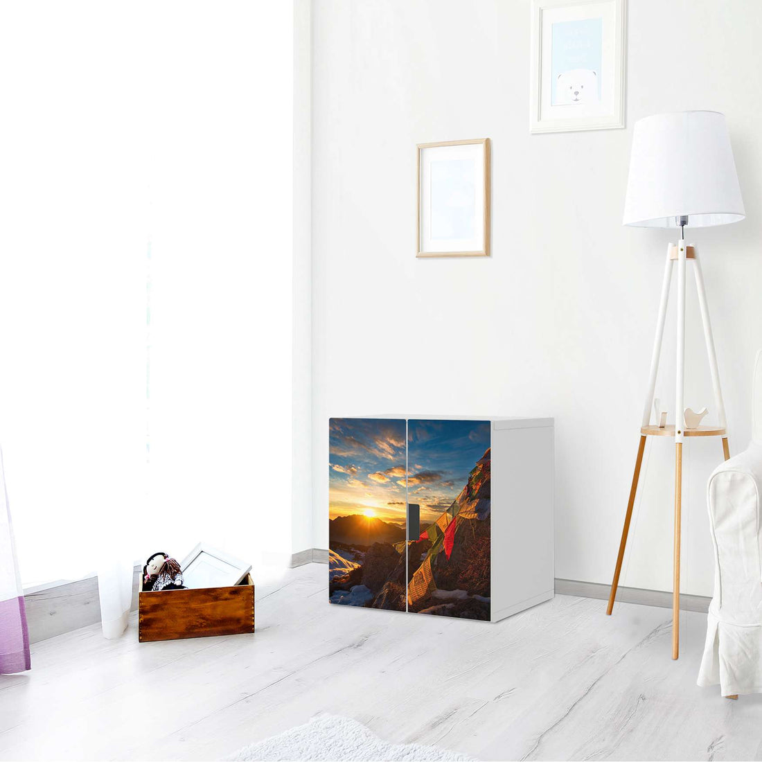 Selbstklebende Folie Tibet - IKEA Stuva Schrank - 2 kleine Türen - Wohnzimmer