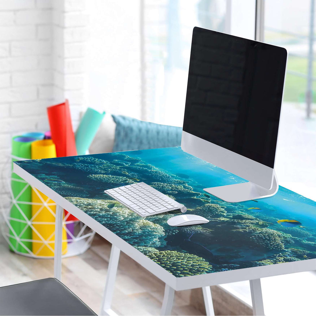 Tischfolie Underwater World - Tisch 120x60 cm - Schreibtisch