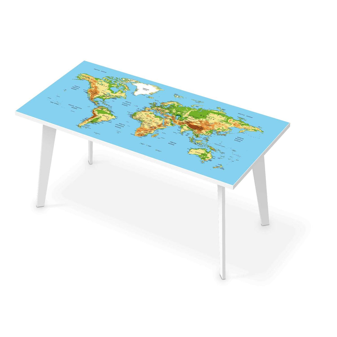 Tischfolie Geografische Weltkarte - Esszimmer Tisch 160x80 cm