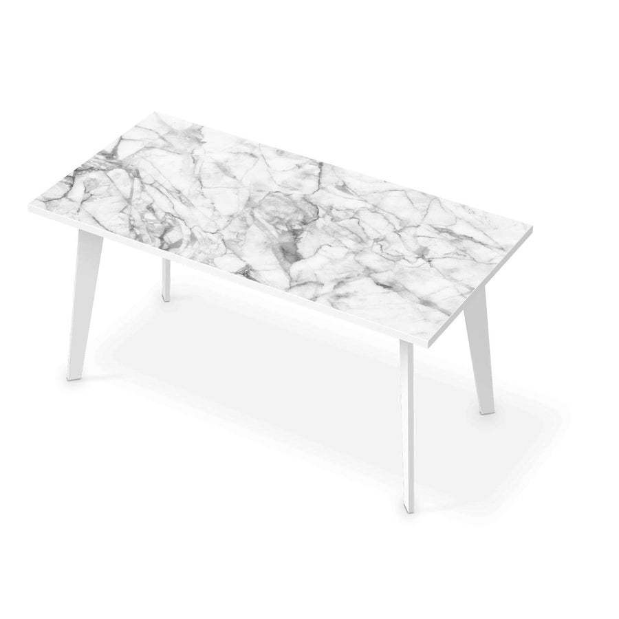 Tischfolie Marmor weiß - Esszimmer Tisch 160x80 cm