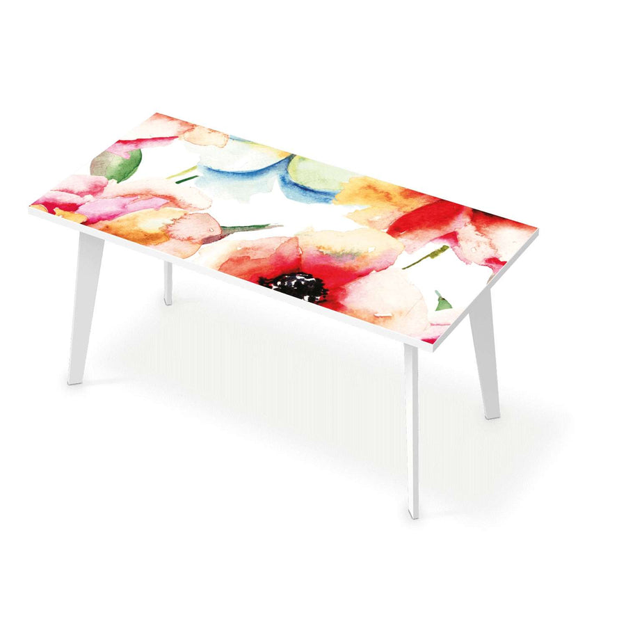Tischfolie Water Color Flowers - Esszimmer Tisch 160x80 cm