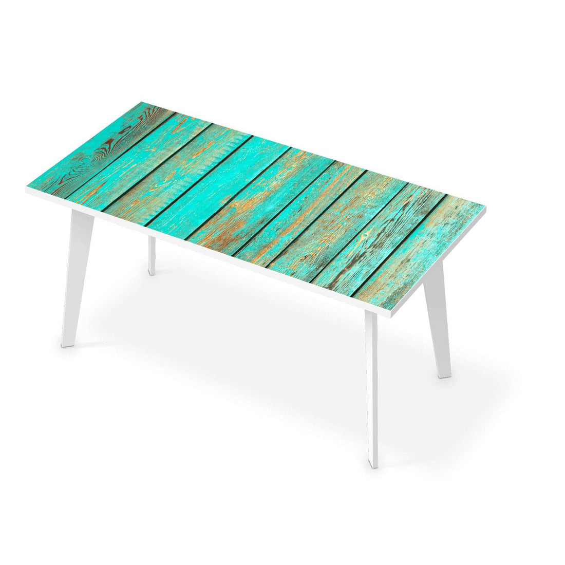 Tischfolie Wooden Aqua - Esszimmer Tisch 160x80 cm