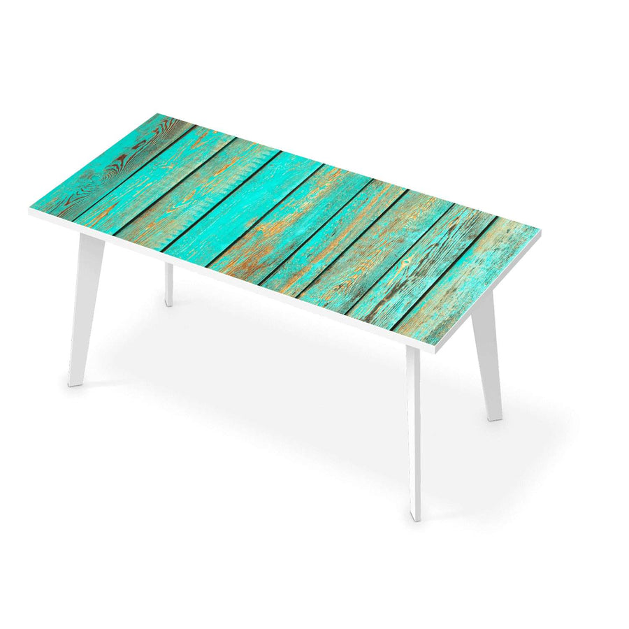 Tischfolie Wooden Aqua - Esszimmer Tisch 160x80 cm