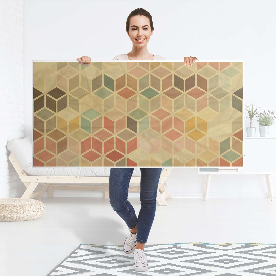 Tischfolie 3D Retro - Tisch 160x80 cm - Folie
