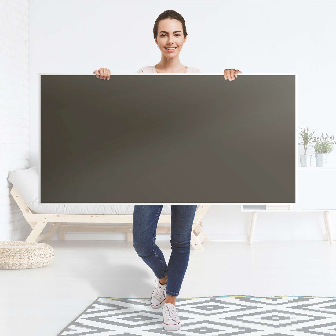 Tischfolie Braungrau Dark - Tisch 160x80 cm - Folie