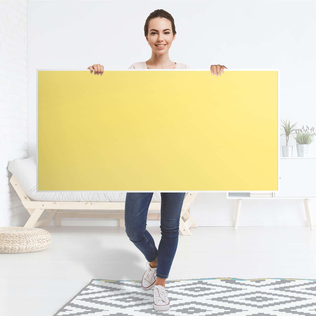 Tischfolie Gelb Light - Tisch 160x80 cm - Folie