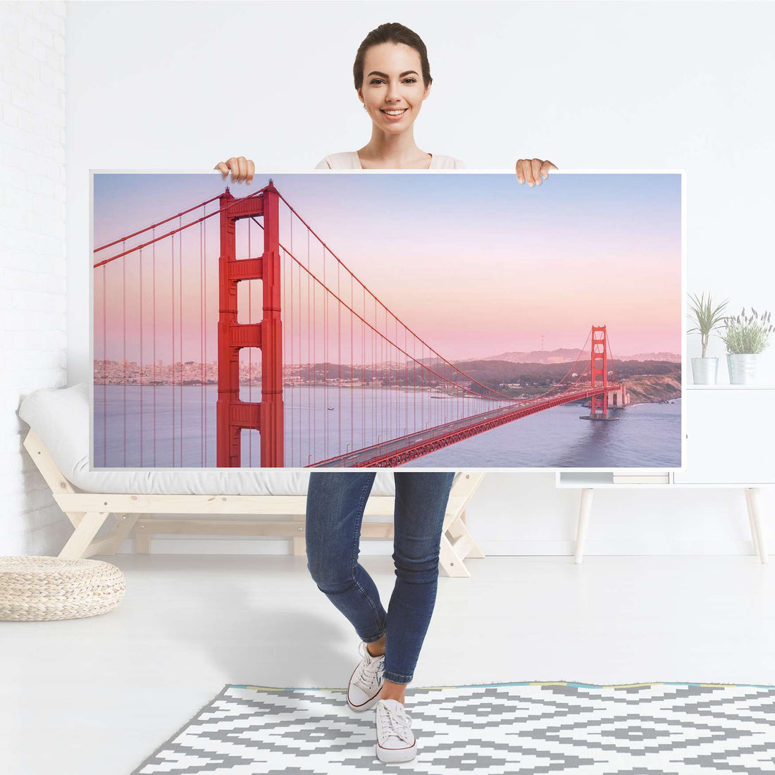 Tischfolie Golden Gate - Tisch 160x80 cm - Folie