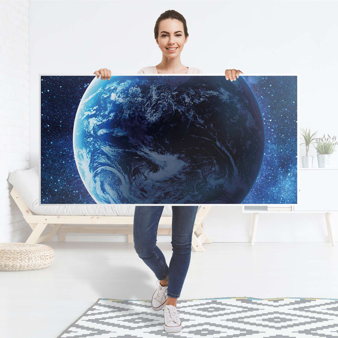 Tischfolie Planet Blue - Tisch 160x80 cm - Folie