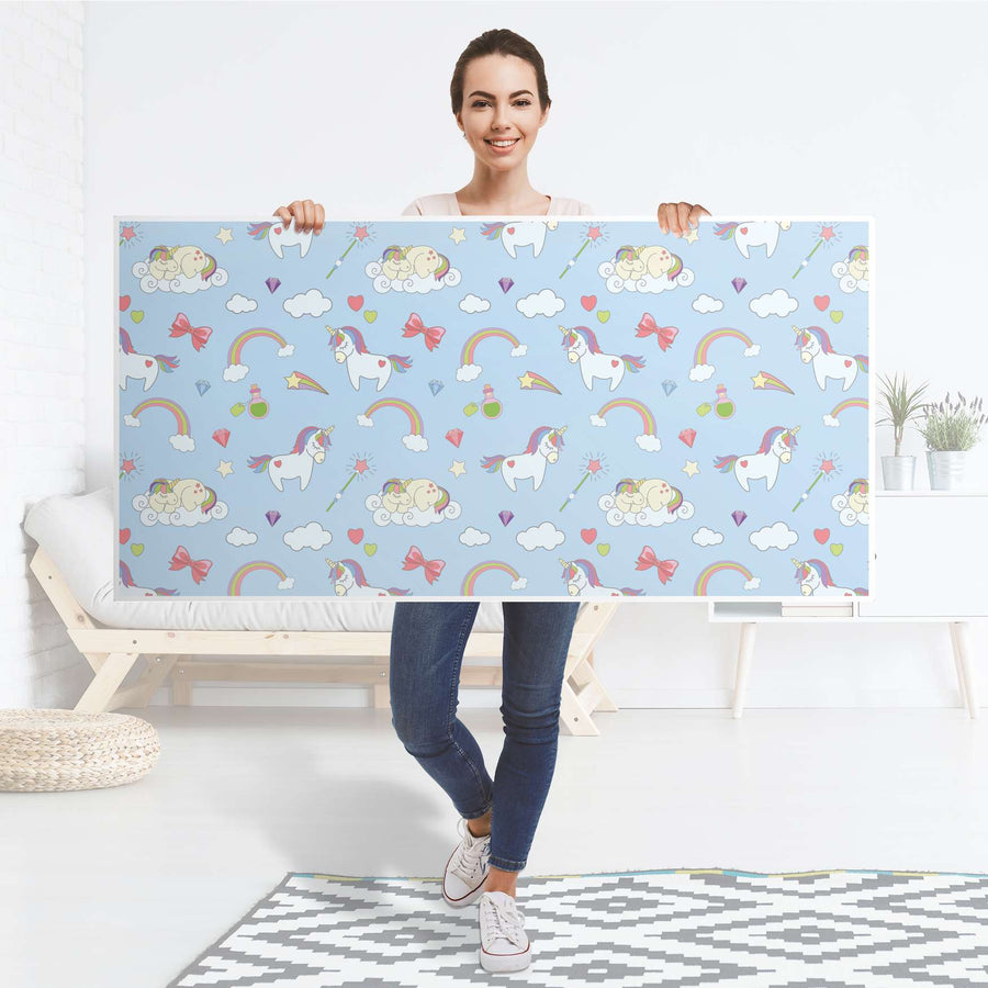 Tischfolie Rainbow Unicorn - Tisch 160x80 cm - Folie