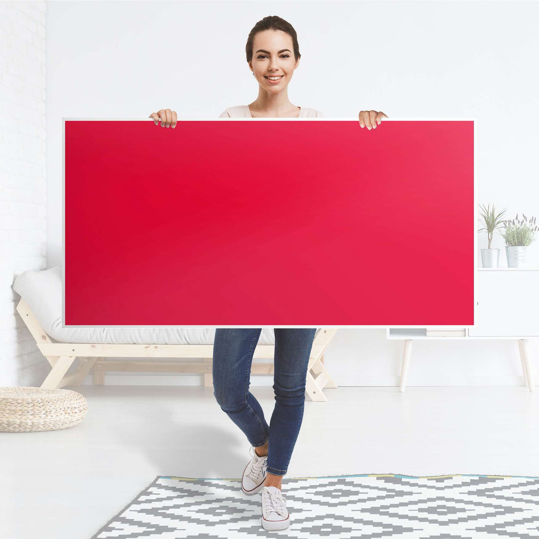 Tischfolie Rot Light - Tisch 160x80 cm - Folie