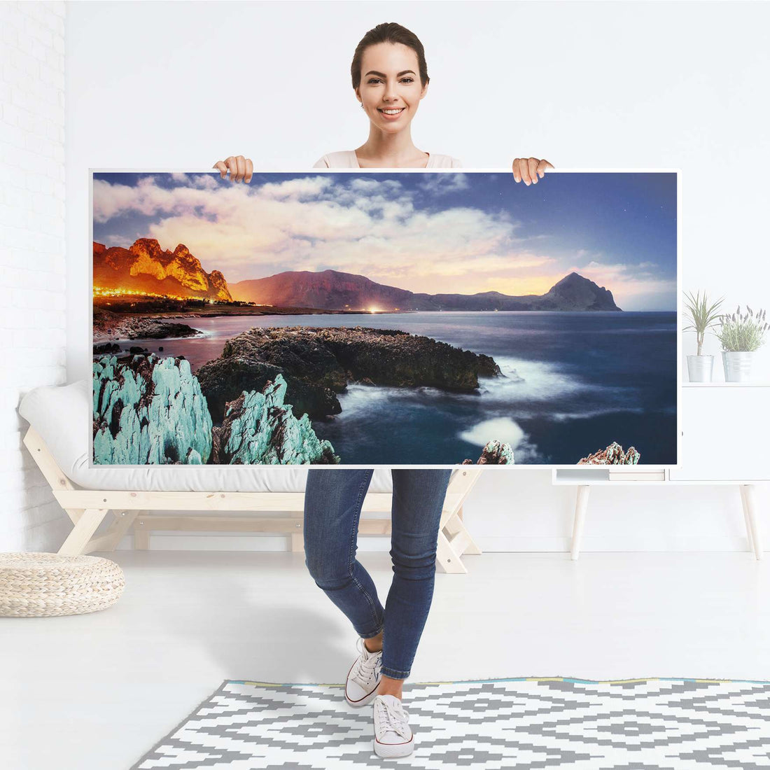 Tischfolie Seaside - Tisch 160x80 cm - Folie