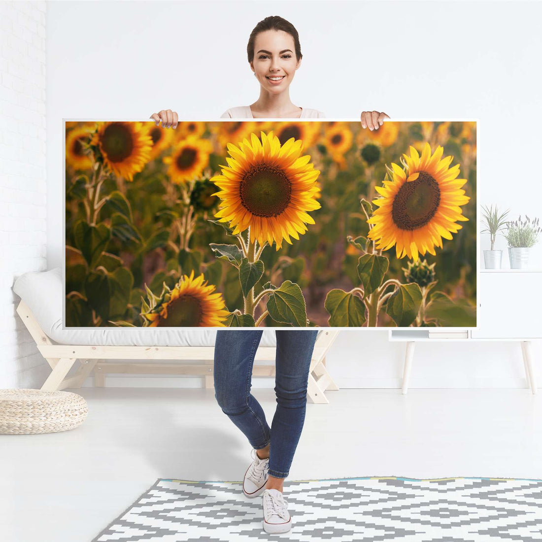 Tischfolie Sunflowers - Tisch 160x80 cm - Folie