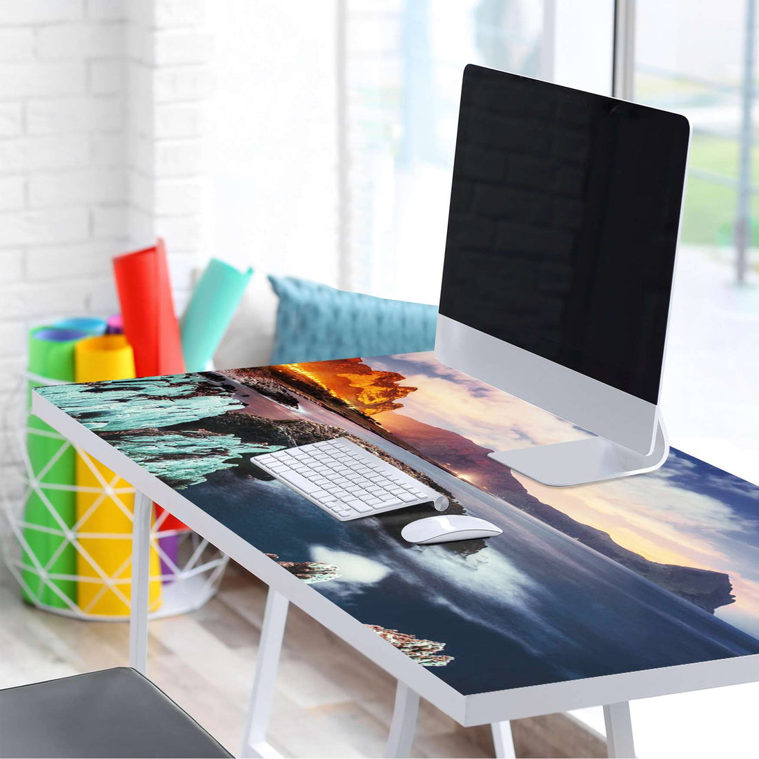 Tischfolie Seaside - Tisch 160x80 cm - Schreibtisch