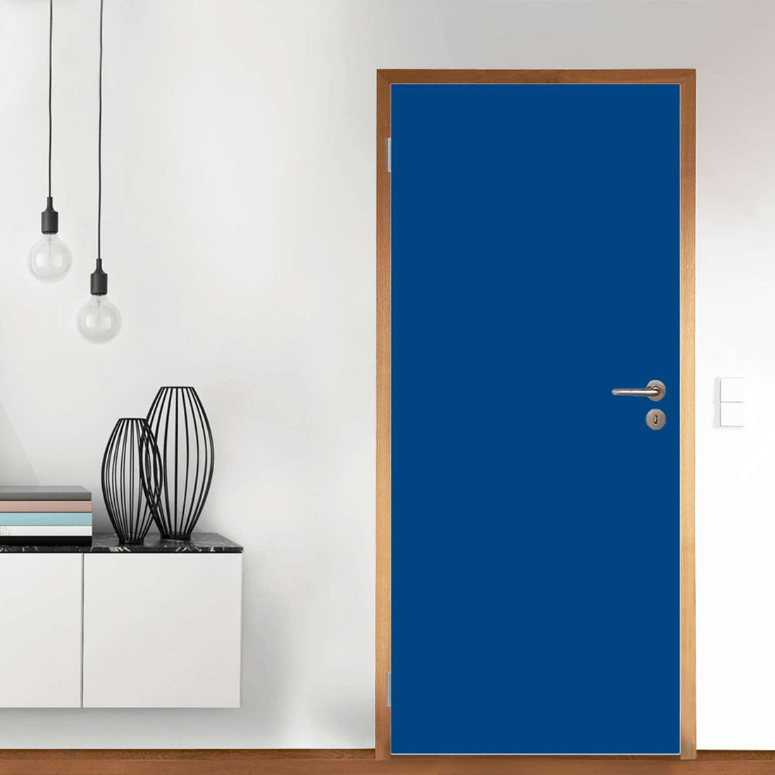 Türfolie Blau Dark - Wohnzimmer (Innen-/Außenfläche)